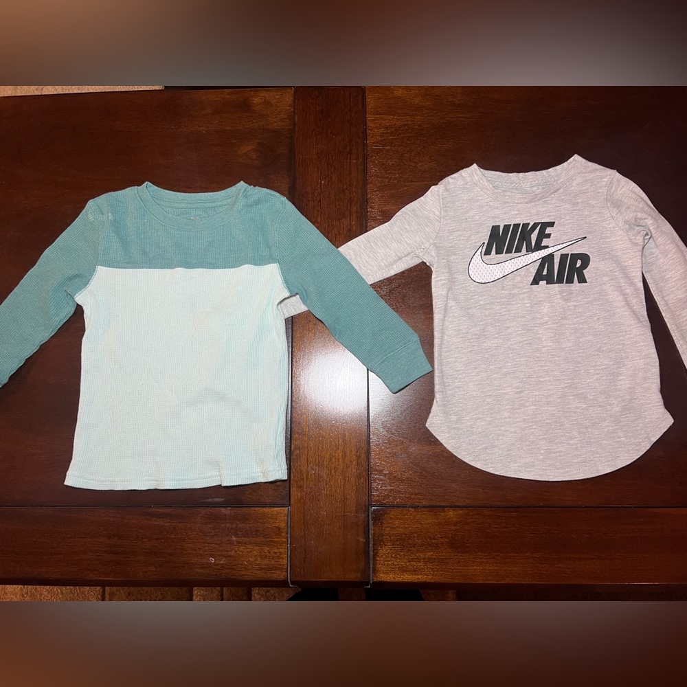 Cat & Jack Teal and White Long Sleeve Shirt